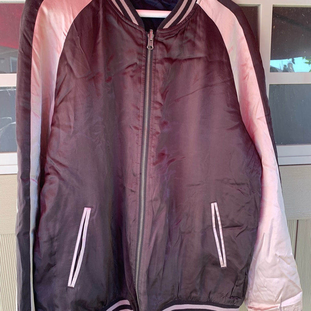 Stylish Black and Pink Bomber Jacket